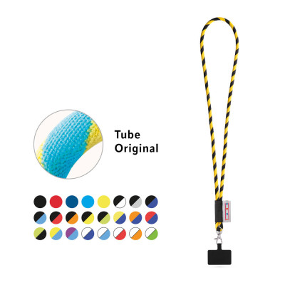 GOSPORT. SET Lanyard TUBE Long (Ø 7 mm) com mosquetão de gatilho 9 mm e suporte para telemóvel